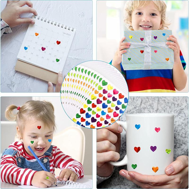 15/45pcs Children Sticker Toys Colorful Laser Dot Heart Star Handmade DIY Decorative Stickers for Kid Birthday Gifts TMZ