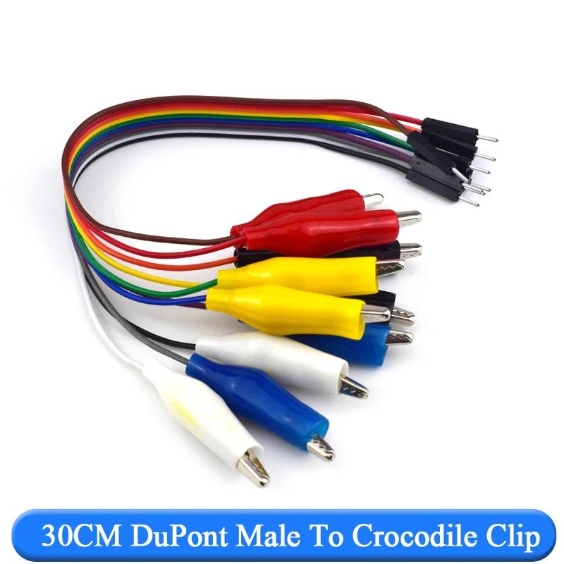 20cm 30cm 10pin Double-end Alligator Clips Jump Wire Male Female Crocodile Clip Test Lead Jumper Wire Line Cable DIY Connection