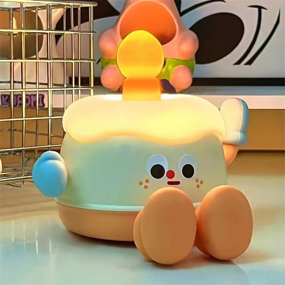 Cartoon LED Night Lamp Soft Silicone Table Lamp Birthday Cake Light  Bedside Lighting