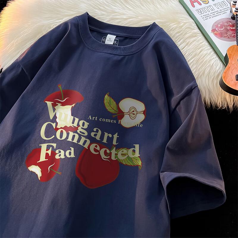 

VUUG Apple Print Short Sleeve Cotton T-Shirt L