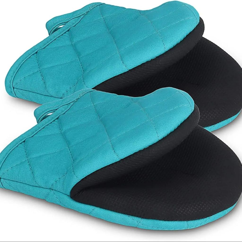 Kitchen Oven Mitts High Heat Resistant Short Oven Gloves Anti-scald Non-Slip Grip Surfaces Hanging BQ Baking Cooking Anti Scald
