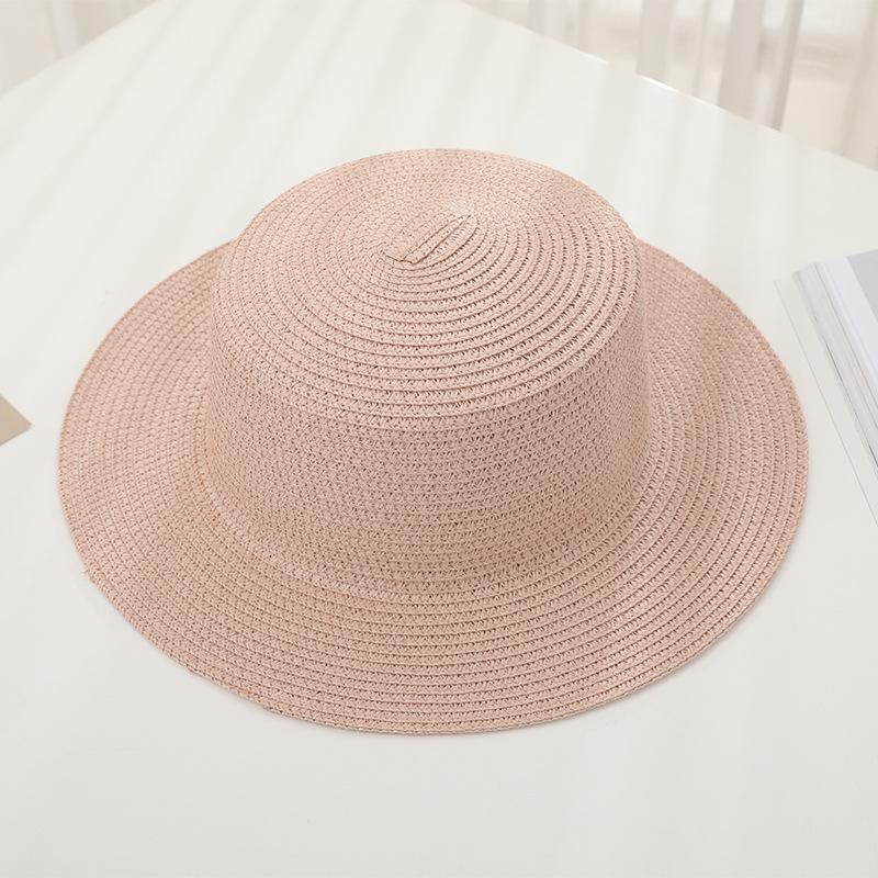 New Women's Summer UV Protection Sweet Ribbon Seaside Vacation Sunshade Bucket Hat Bow Large Brim Straw Hat