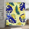 Blue Green Lemon Floral Shower Curtain Decorative Bath Liner Waterproof Polyester Bathroom Accessories