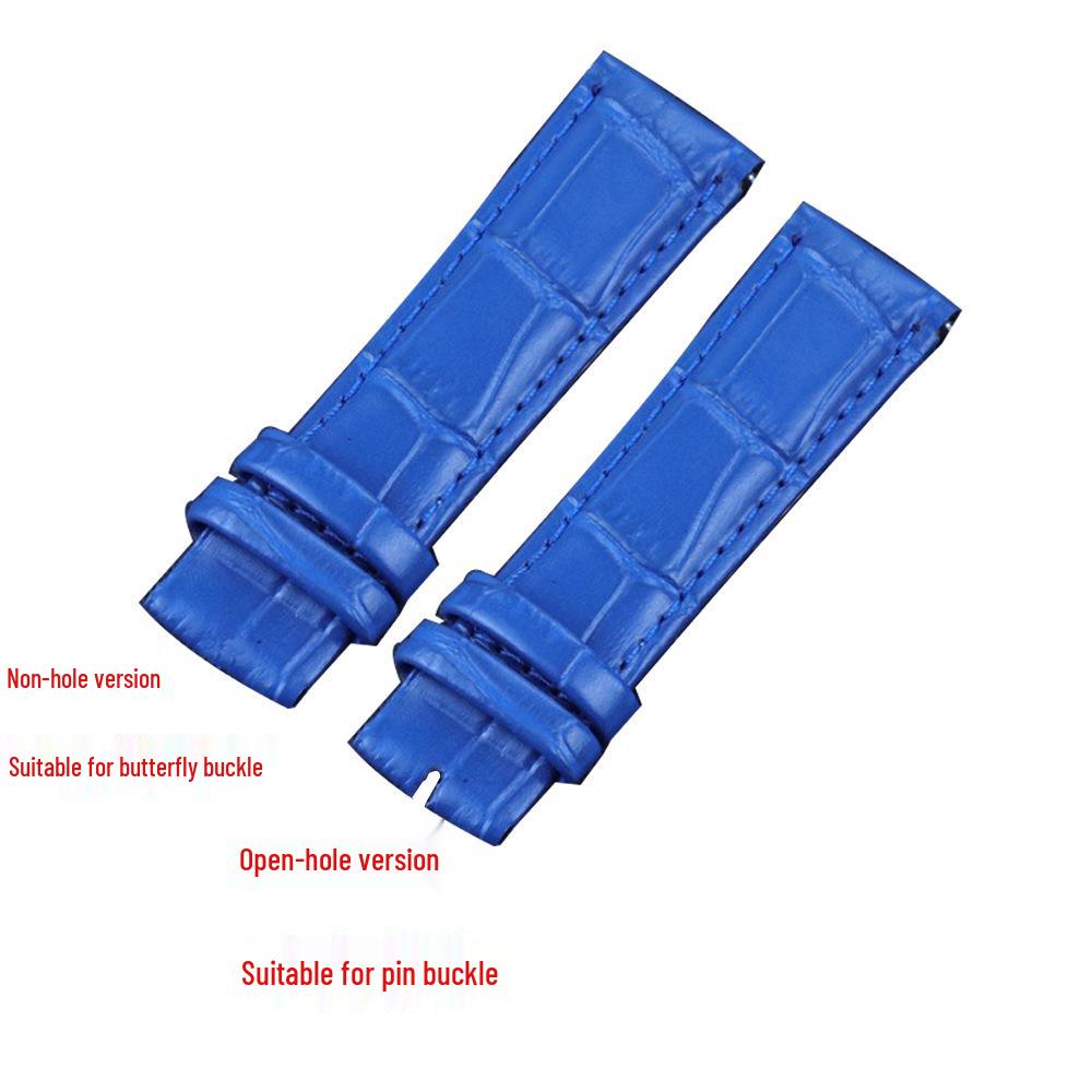 Quick Release Bamboo Pattern Leather Watch Strap - No Buckle, 14mm to 22mm