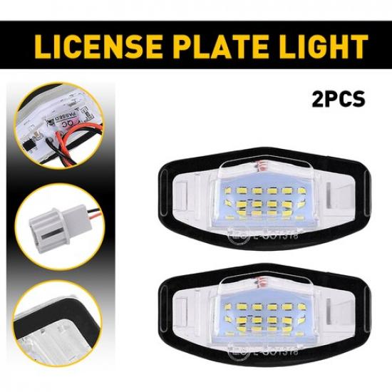 2x License Plate Rear LED Light Bumper Tag White Lamp for Honda Odyssey
