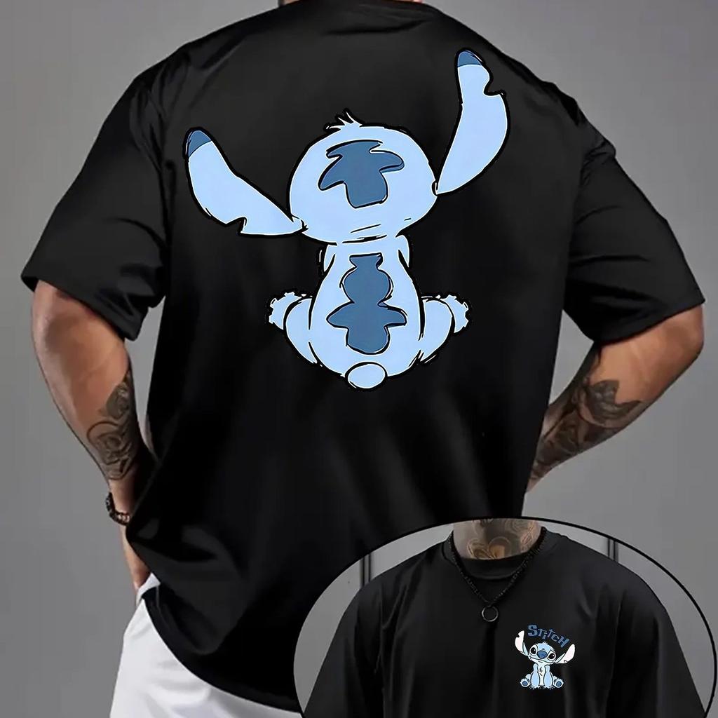 Summer Disney 2026 New Stitch Pattern Mens Casual Tshirt Summer Casual Comfortable Sports Short Sleeves Tees Tops Unisex
