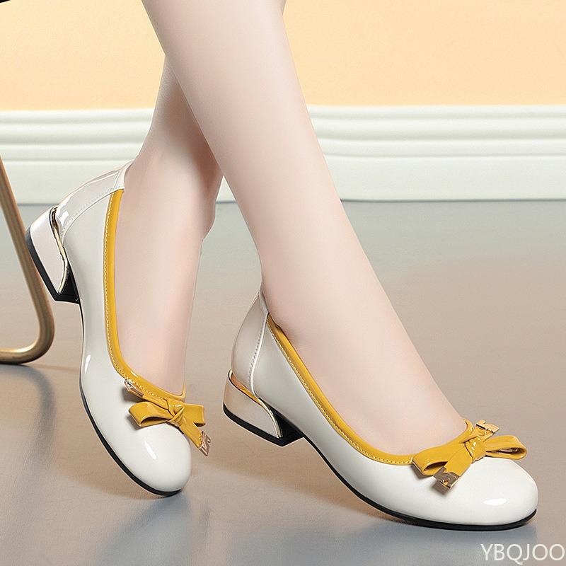 Fashion Women Fashion Bow Knot Slip On Round Toe Shoes Women Elegant Ballet Soft Leather Loafers 2025 Party Retro Black Soft Sole Shoes