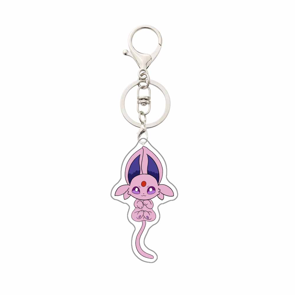 Pokemon Anime Cartoon Keychain Eevee Leafeon Espeon Glaceon Vaporeon Jolteon Acrylic Key Chain Pendant Decoration
