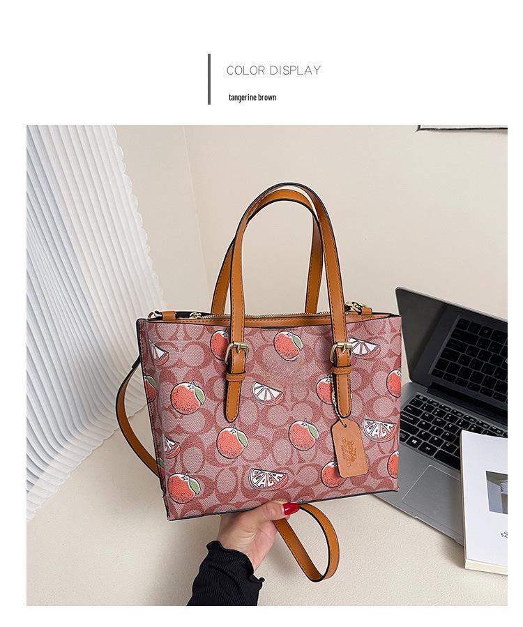 2025 Damen Retro Kirschdruck Tragetasche: Schulter- und Umhängetasche mit großem Fassungsvermögen