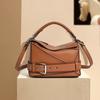 Women's Genuine Leather Bag Top-layer Cowhide Puzzle Geometric Motorcycle Large Cross-slung Handbag New Style