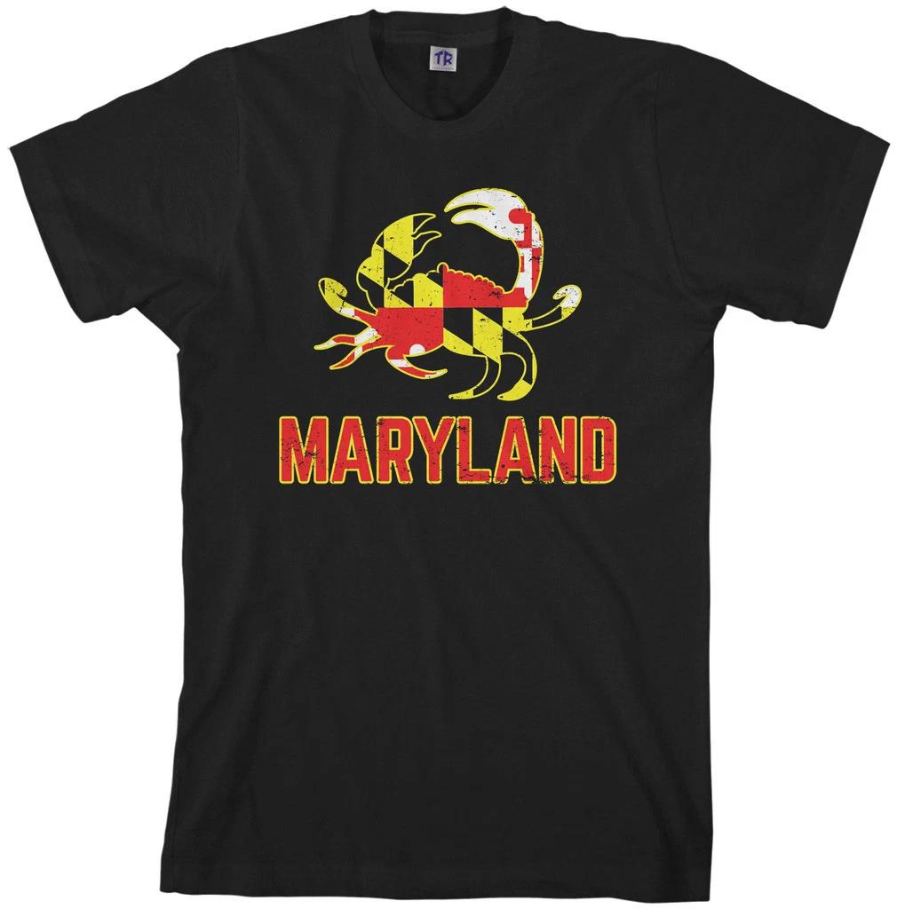 Maryland State Flag Crab Emblem Men s T shirt Symbol Blue 4XL