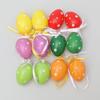 12PCS Plastic Easter Eggs Happy Easter Day Decors with Hangable Lanyards Colorful Eggs for Outdoor Easter Decors