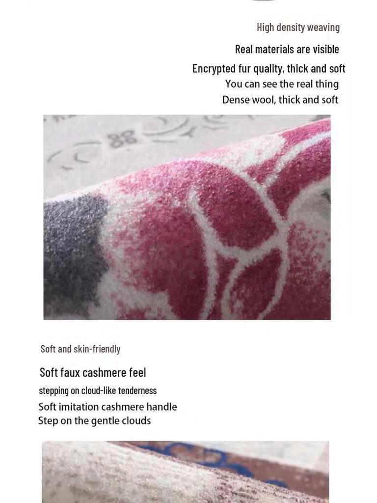 Nordic Minimalist Style Imitation Cashmere Carpet for Entrance, Living Room, Coffee Table, Bay Window, or Bedside