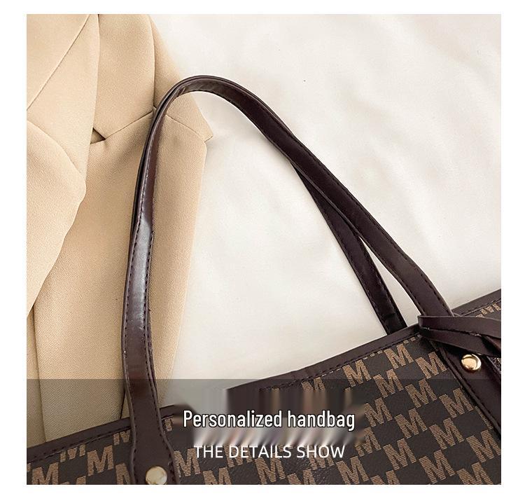 Damen 2025 Modische Tragetasche mit großem Fassungsvermögen, hochwertig, für Pendler, mit Buchstaben-Design.