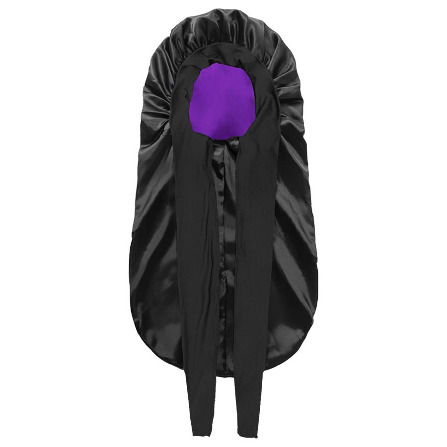 Women Extra Large Hair Long Silk Bonnet Cap & Elastic Satin Hair Band Comfortable Head Cover Night Sleep Hat for Sleeping Shower