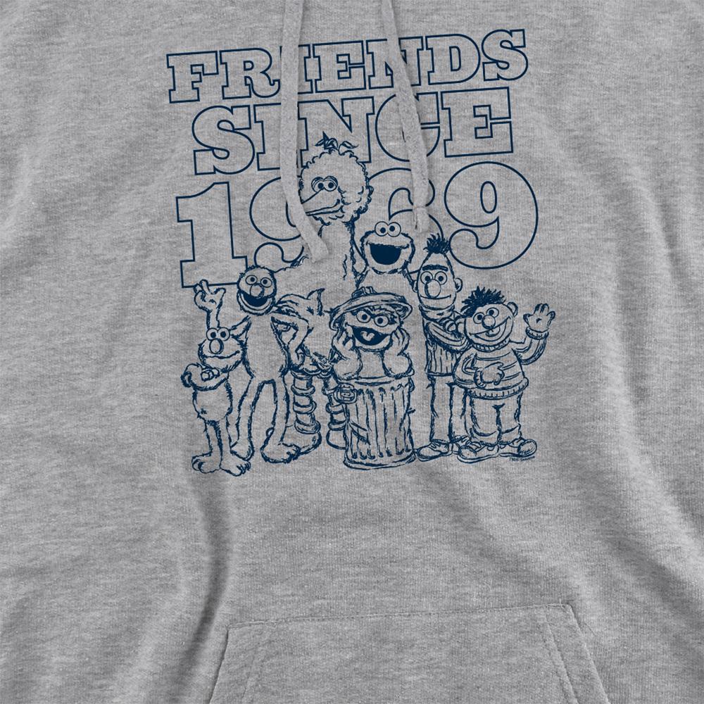 Sesame Street Unisex Adult Friends Since 1969 Heather Hoodie