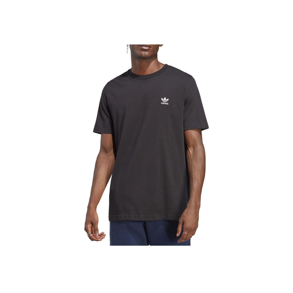 Adidas Originals Trefoil Essentials Solid Crew Neck Casual Sport Short Sleeve T-Shirt Men Tops Black IA4873