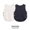 Fashion Style 2024 Summer New Women's Clothing Stylish Easiest for Match Side Button Knitting Vest 9598133