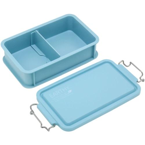 OSK EARTHY Container Lunch Box with Dividers, 750ml, Mint Green, Made in Japan, CNT-750