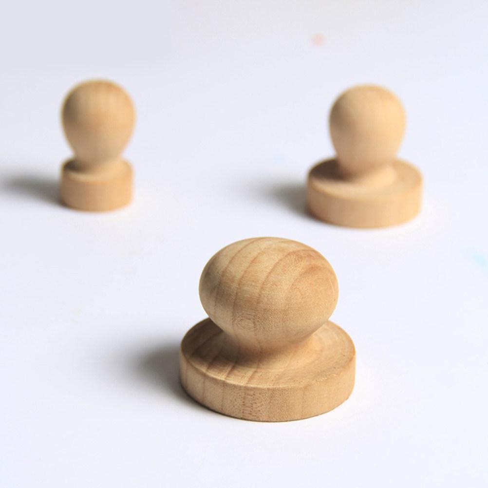9Pcs Wooden Seal Stamp Set with Round Handle Natural Wood DIY Craft Stamp for Scrapbooking Greeting Cards Diary Entries Letters