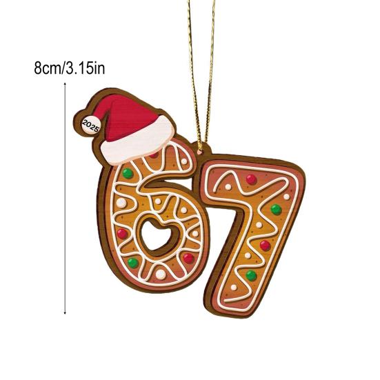 Christmas 67 Acrylic Ornament Six Seven Gingerbread Ornaments Funny 67 Meme Xmas Tree Decorations for Holiday Party Decor