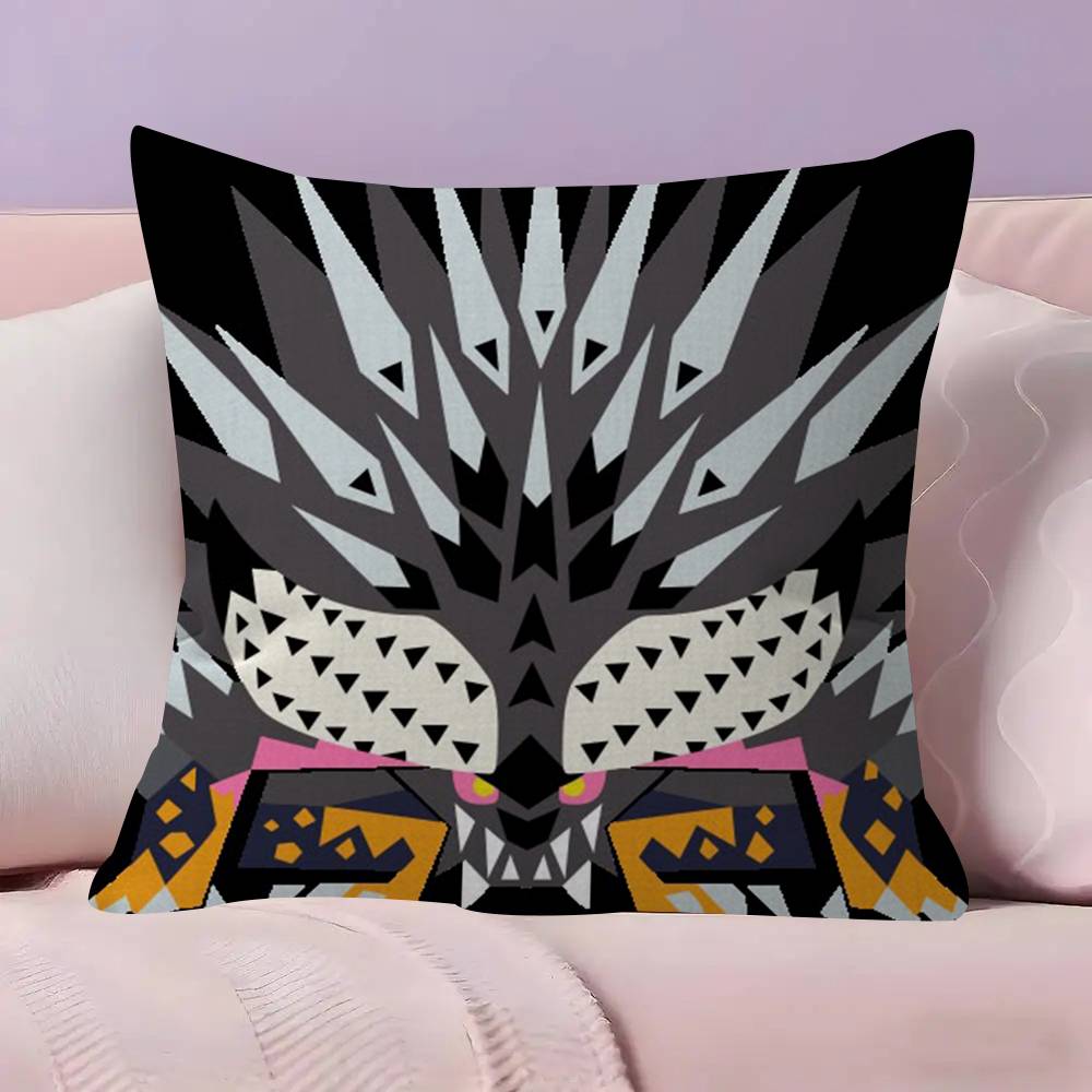 Game M-monster Hunter Wilds Cushion   Office Cushion Pillowcase Car Cushion Cover45X45CM Lumbar Pillowcase Sofa Pillowcover