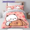 H260212Peach Goma Pattern Bedding,Quilt Set Quilt Cover Pillowcase Home Birthday Gift (1 * duvet cover + 2 * pillowcase, without core)