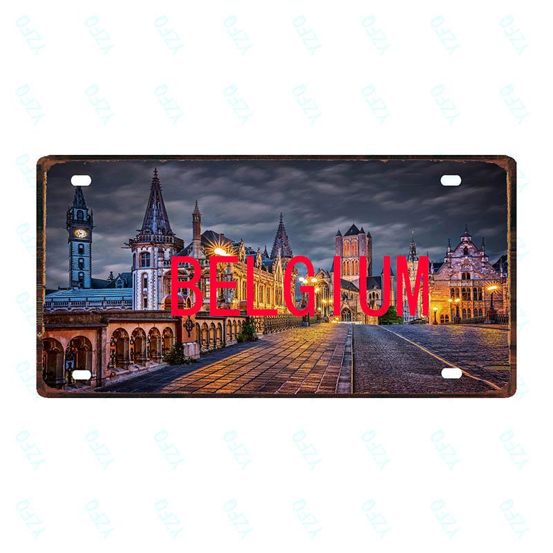 

London Japan Paris Mexico City Tin Metal Sign Travel Souveni Poster For Wall Retro Home Restaurant Decoration DC-0085B 15x30cm(5.9x7.8inch)