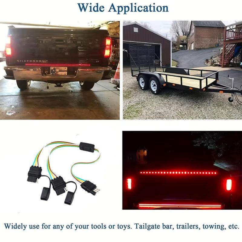 Trailer Wire Power Cord The 4 Pin Connector Prong Plug Suite Wiring Harness Extension Pvc Light Adapter Kit Towing