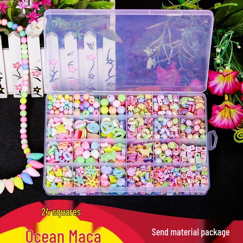 24-Grid DIY Kids' Beading Toy: Amblyopia Correction & Educational Stringing Kit