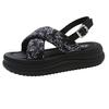 New Chinese style sandals women's 2024 summer new casual versatile thick-soled pregnant women super fire stepping on shit beach shoes