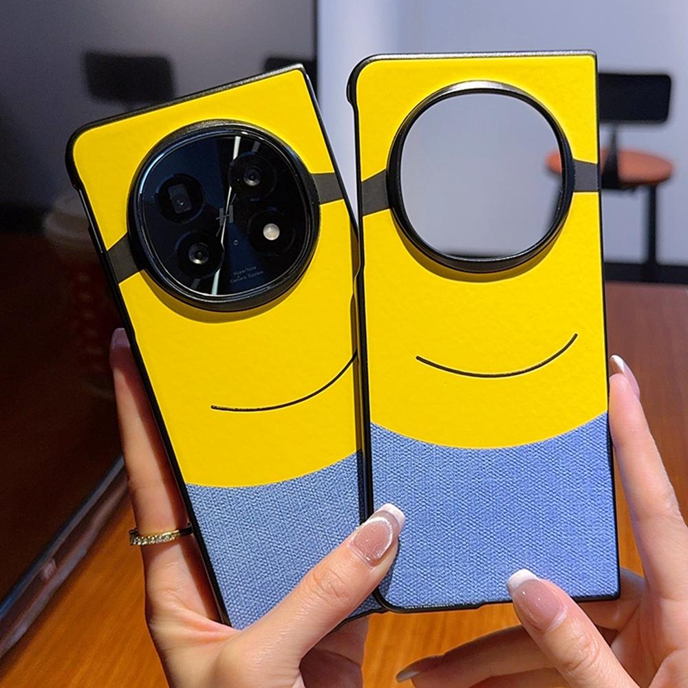 

For Oppo Find N5 5G Case Big Eye Yellow Creative Design Leather+PC Phone Cover A
