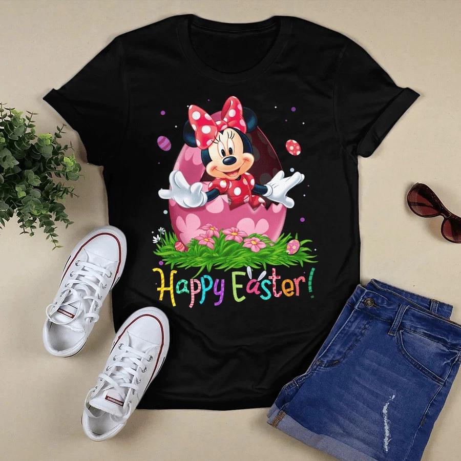 Happy Easter Minnie Mouse Breaking Egg Tshirt Unisex Unisex S