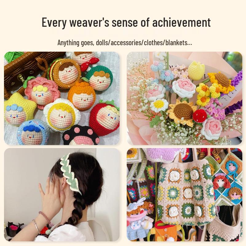 Baby 4-fädig gekämmte Milchbaumwollgarnknäuel zum Handstricken & Häkeln - DIY Puppe, Pullover, Schal Materialpaket