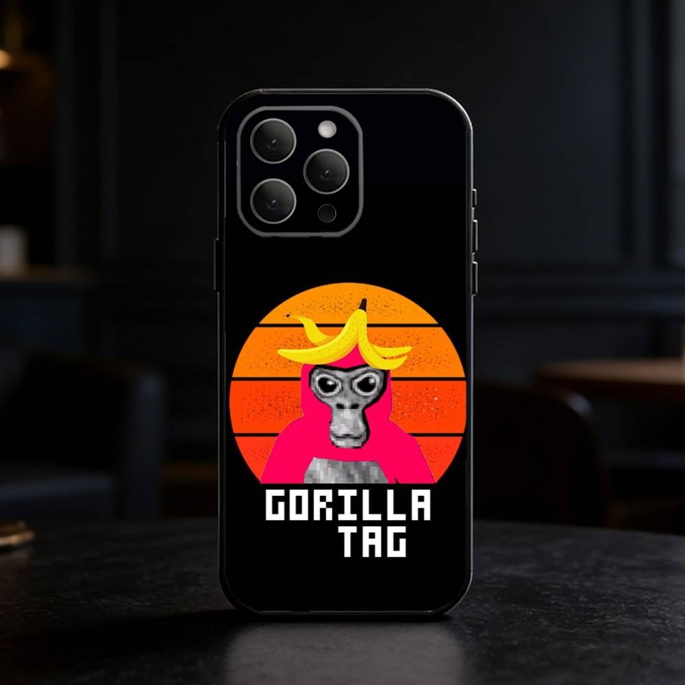 M-Monkey G-Gorilla TagS  Phone Case Silicone Black Soft For IPhone 17,16,15,14,13,12,11,SE,Plus Pro Max