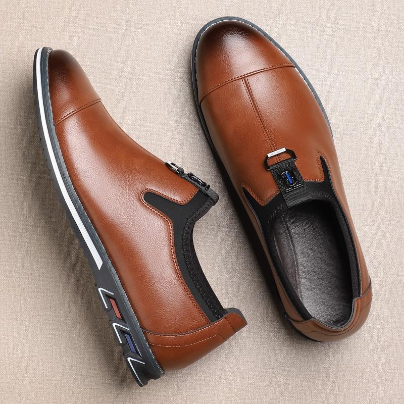 Herren Freizeitschuhe aus Leder Luxus Britischer Stil Business Kleiderschuhe Komfort Weiche Slipper Business Lederschuhe Chaussure Homme