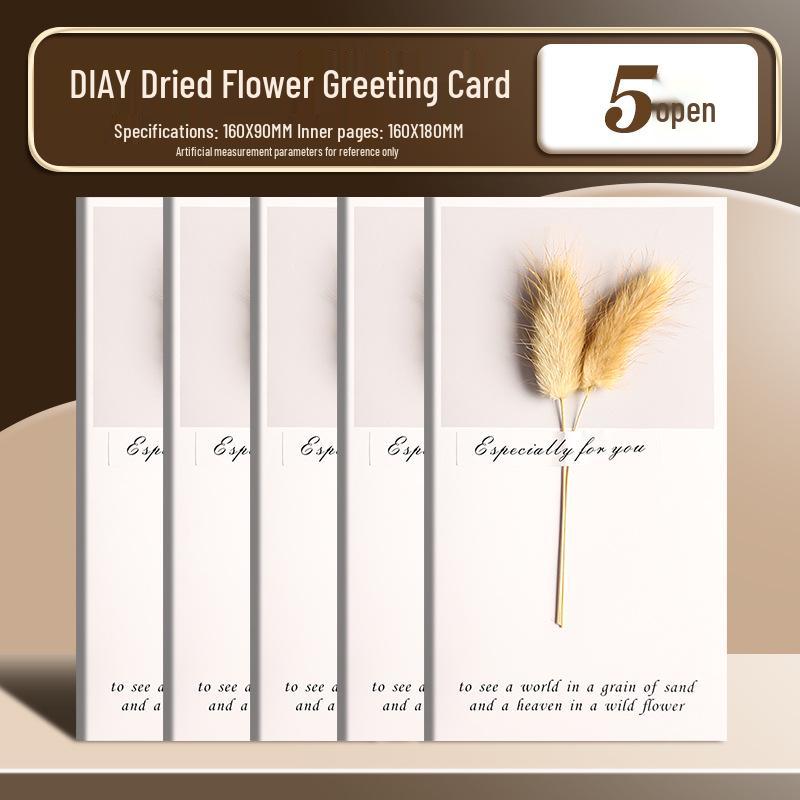 Handmade Dried Flower Greeting Card for Mother's Day, Thanksgiving, Birthdays & More