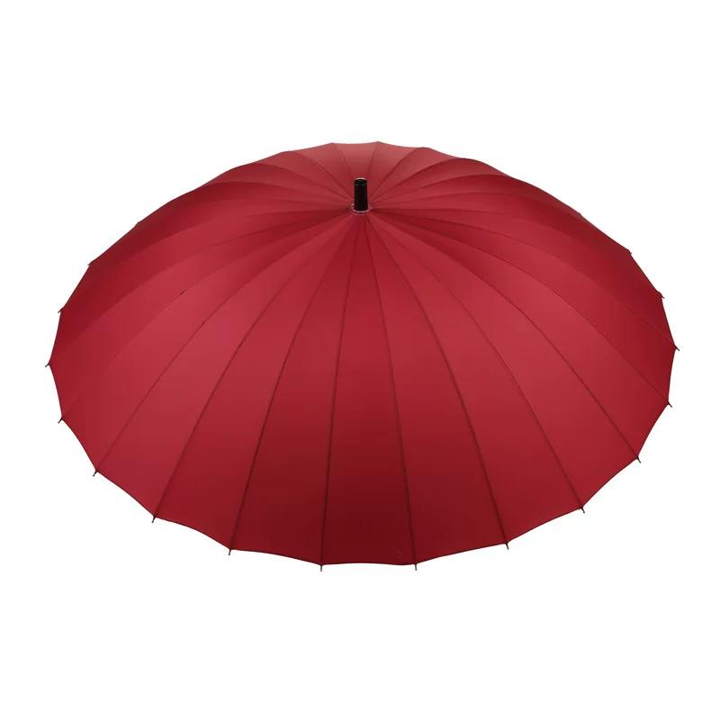 24-Rib Waterproof Umbrella with Curved Handle, Straight Pole, Impact-Resistant Fabric, Safety Umbrella, Automatic Promotional Umbrella, Rainbow