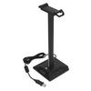 Light Effect Touch Headset Bracket Dimming RGB with Dual USB Interface 3.5mm Audio