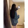 Retro Blue Striped Shirt Women's Spring and Autumn New Loose Casual Shirt Jacket