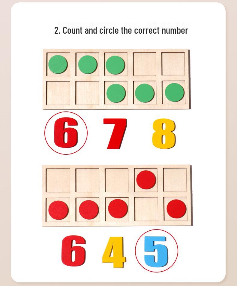 Montessori Children's Wooden Number Puzzle - Educational Toy for Addition and Subtraction.