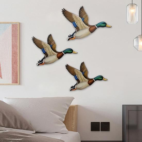 Wooden Beach Wall Art Vintage Sea Turtle Duck Bird Wall Decor Rustic Farmhouse Coastal Ocean Hanging Ornament for Living Room Bedroom