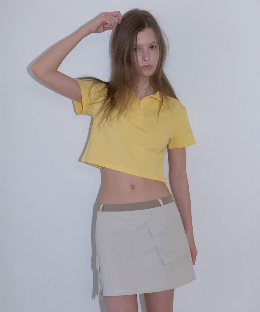 Geuliteu Juer Contrast Pocket Mini Skirt_Juer Skirt_Beige