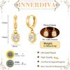 14K Gold Plated Dangle Hoop Earrings for Women Drop Jewelry Gifts | Trendy Chunky Statement Huggie Earring Cubic Zirconia Crystal Charm Lightweight