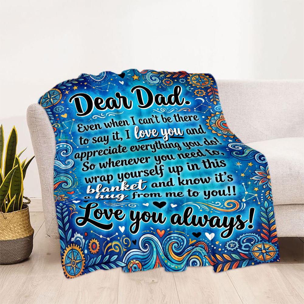 Love Letter Dad Blanket Soft & Cozy Great for Bed Picnics Office Four Seasons Universal Playful Design Gifts For Family Or Friends