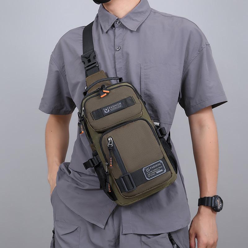 Men's Versatile Outdoor Crossbody Chest Bag - Large Capacity, Trendy, Multifunctional, Single Shoulder Bag.