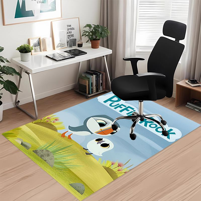 Puffin Rock Printed Carpetrugfor Office Chair Living Room Bedroom Kitchen Room Decor Gifts
