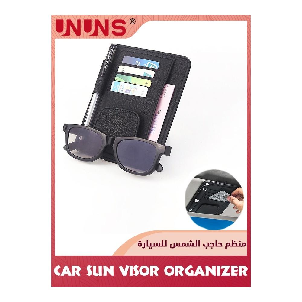 

Sunglass Holder For Car Visor PU Leather Small Car Visor Organizer Car Sun Visor Glasses Clip Car Document Storage Organizer For Drving License/Glass