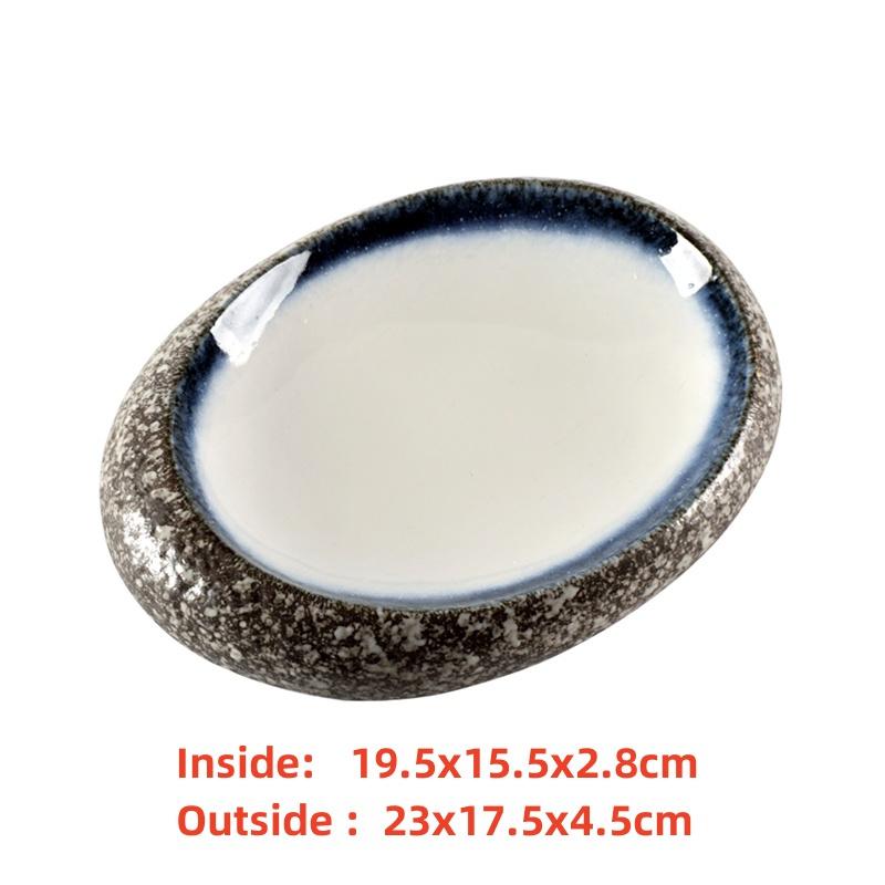 seafood Creative Stone Pattern Ceramic Bowl Thick Edge Sushi Bowl Sashimi Dessert Bowls Soup Bowls Restaurant Special Tableware