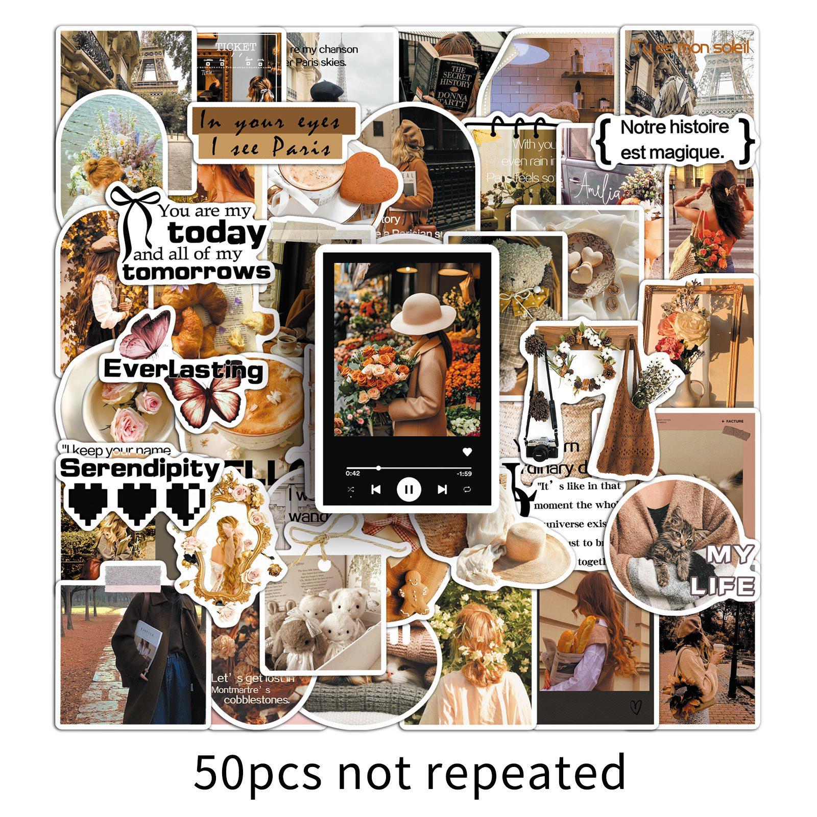 

50 Vintage French Romantic Stickers for Phone and Journal Decoration